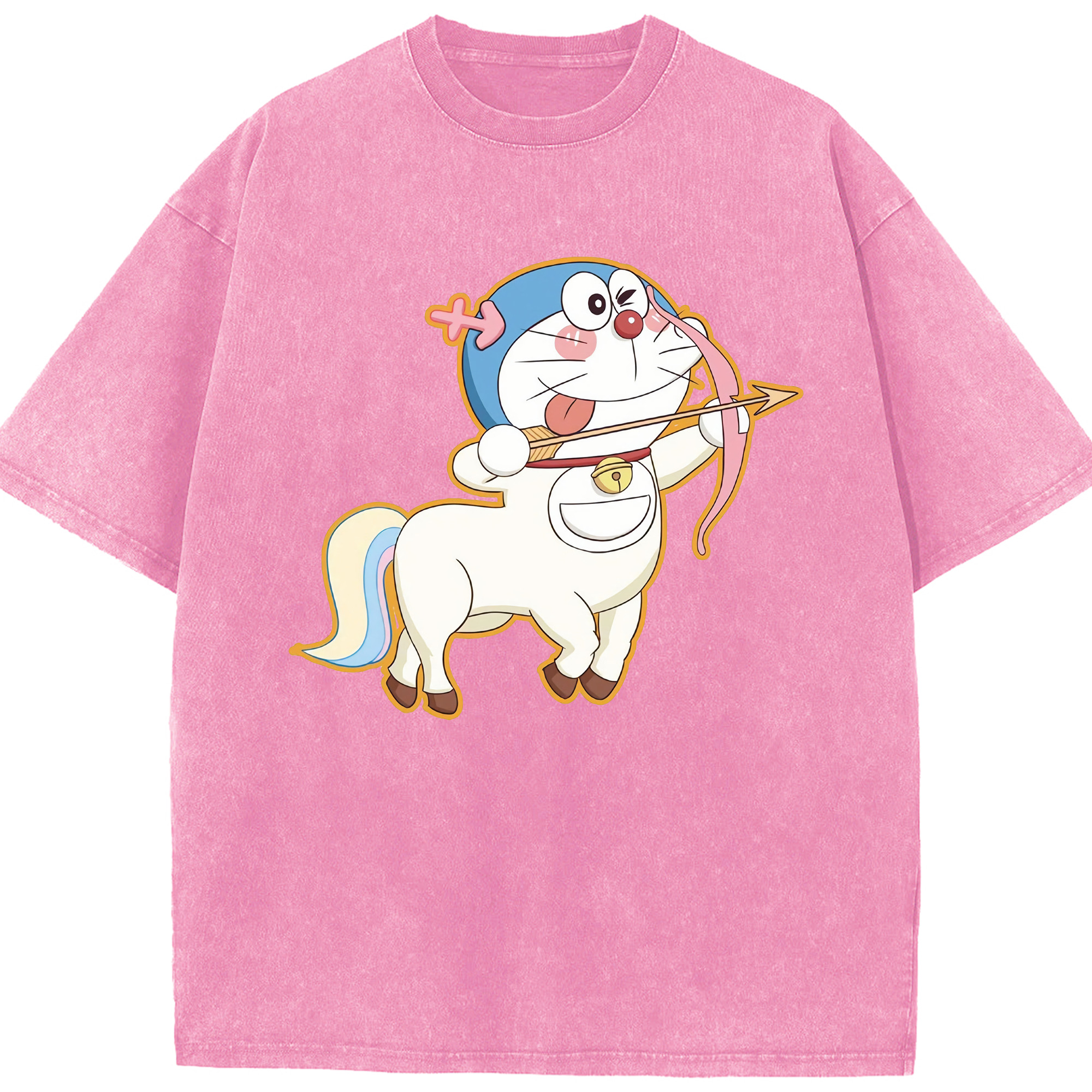 （画像用） ドラえもん Doraemon 綿100% ヴィンテージ風 半袖Tシャツ（フロントプリント）